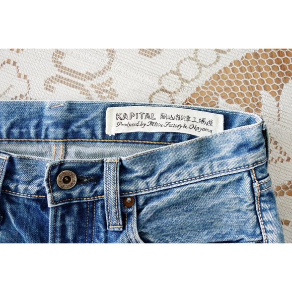 Kapital Japan Stonewash Denim Floral Bird Embroidered Jeans 28 est 25 - Picture 3 of 15